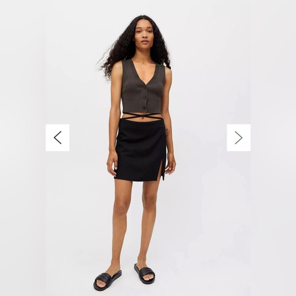 🎉 NEW @MOTEL MINI SKIRT black from Urban XXS ‼️ WORN ONCE PERFECT CONDITION - Picture 4 of 5